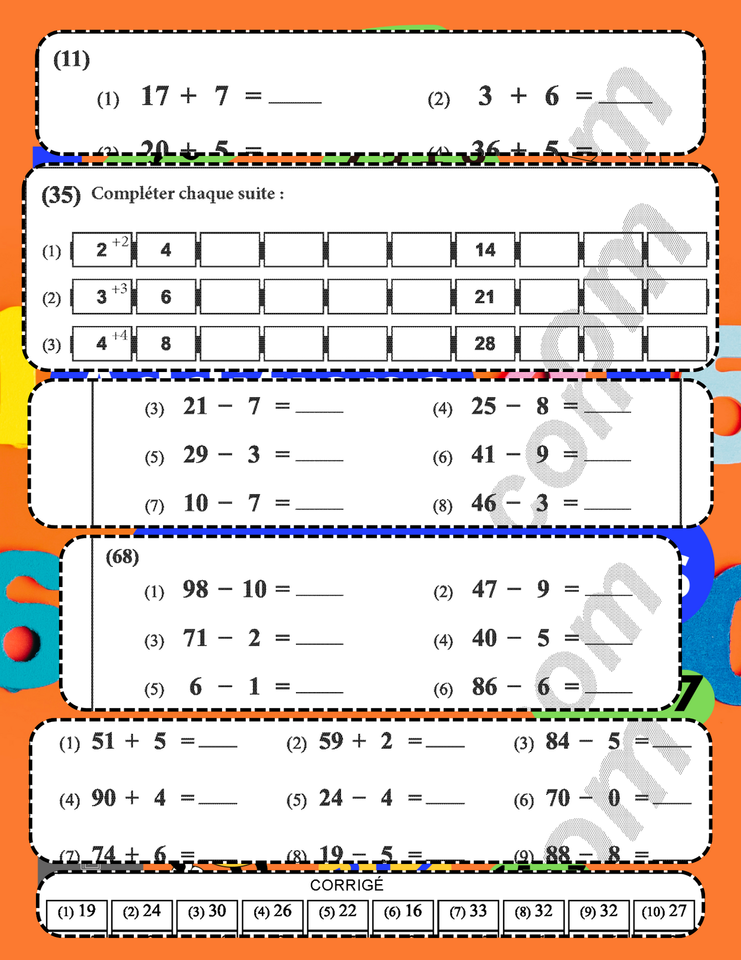 Additions et Soustractions - Cahier d'exercices - Format papier 8,5 x 11 po.