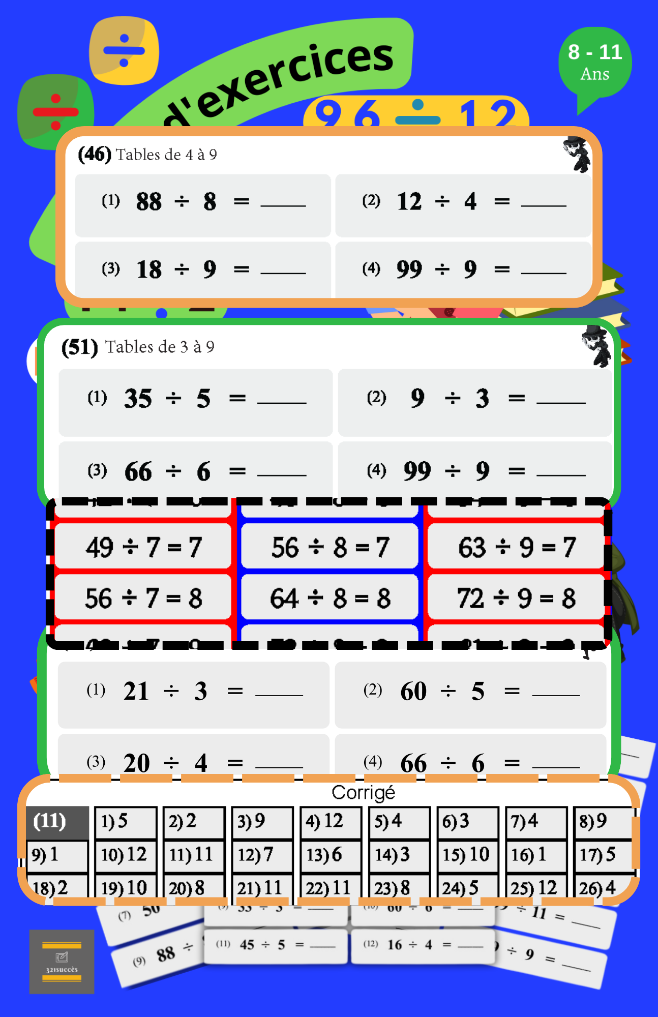 Les Tables De Division - Cahier d'exercices - Format Papier 5,5 X 8,5 po