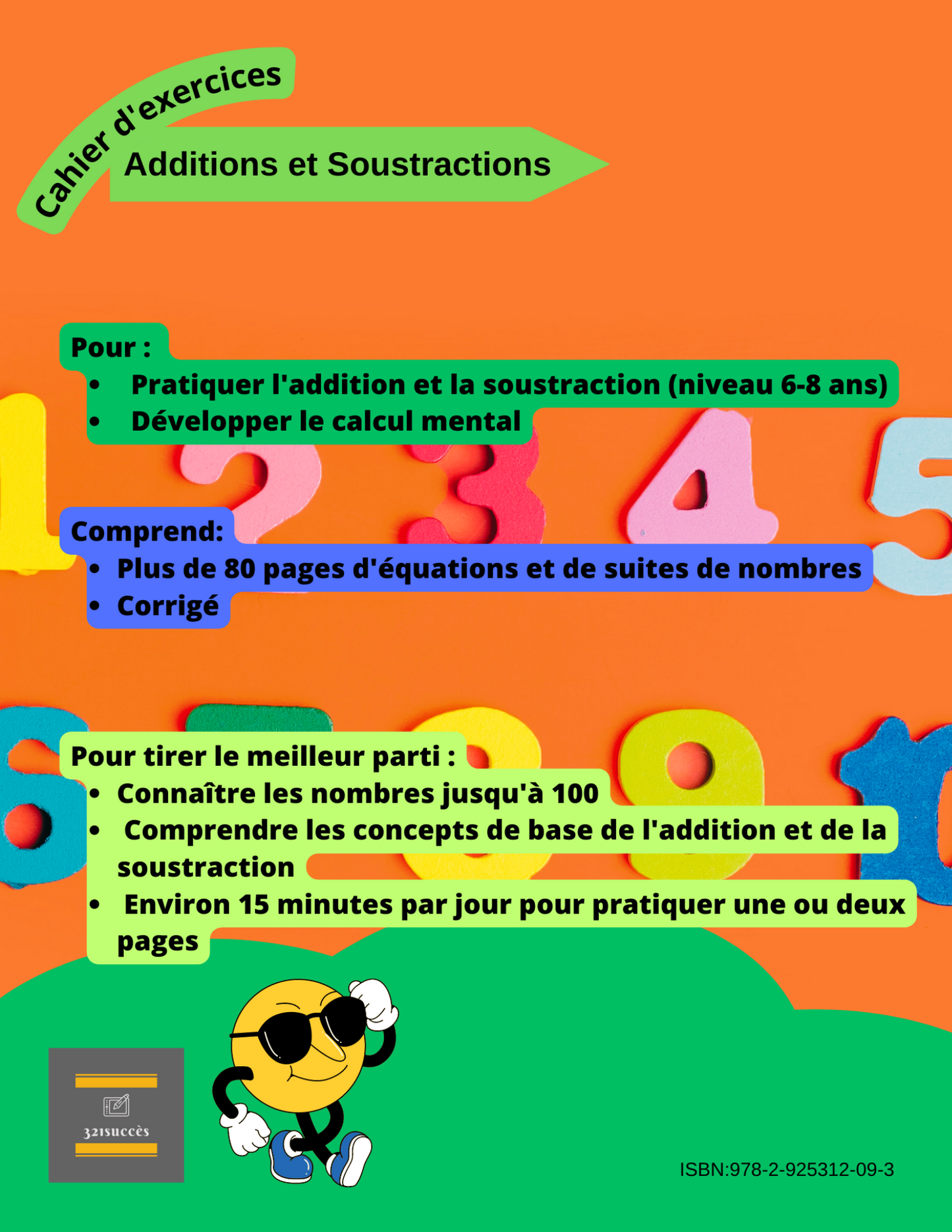 Additions et Soustractions - Cahier d'exercices - Format papier 8,5 x 11 po.