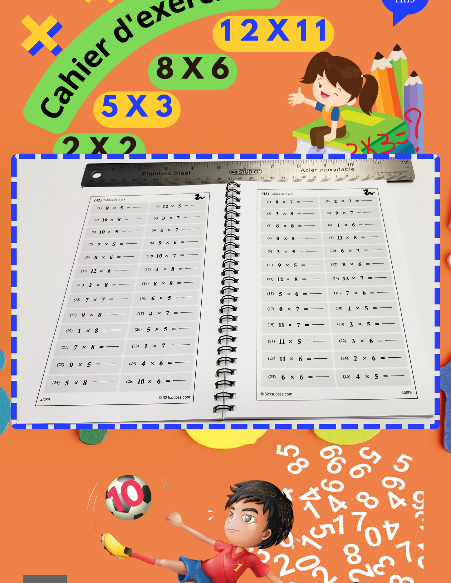 Les tables de multiplication - Cahier d'exercices - Format Papier 5,5 X 8,5 po