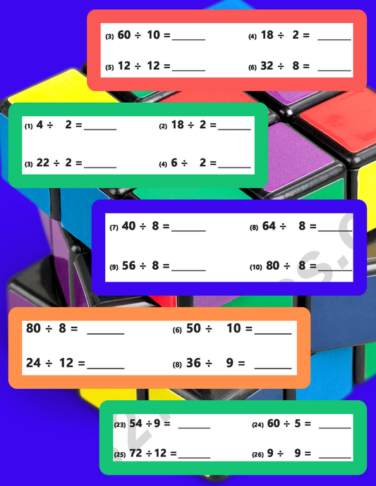 Apprendre les tables de division - PDF