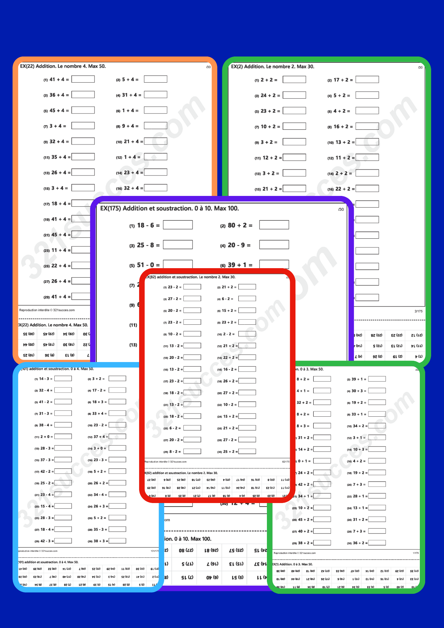 Maîtriser l’addition et la soustraction de nombres à un chiffre - PDF