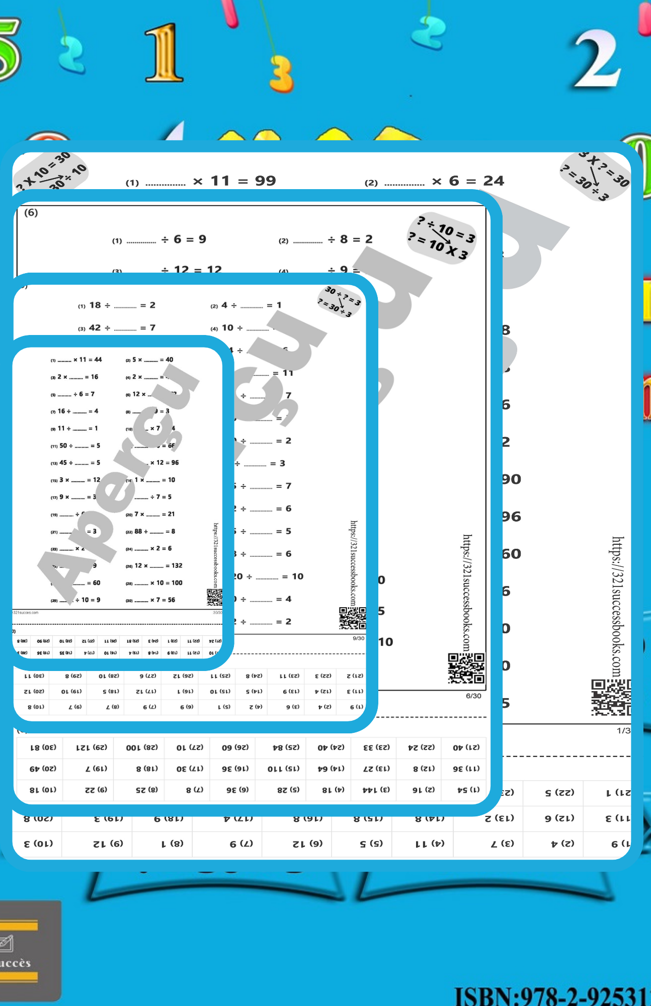 Tables de multiplication - Tables de division - Terme manquant - PDF