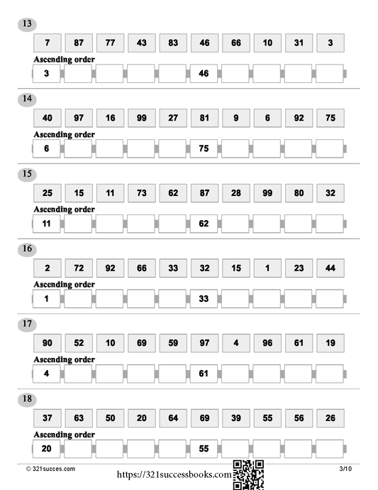 Ascending and descending order (0-100)