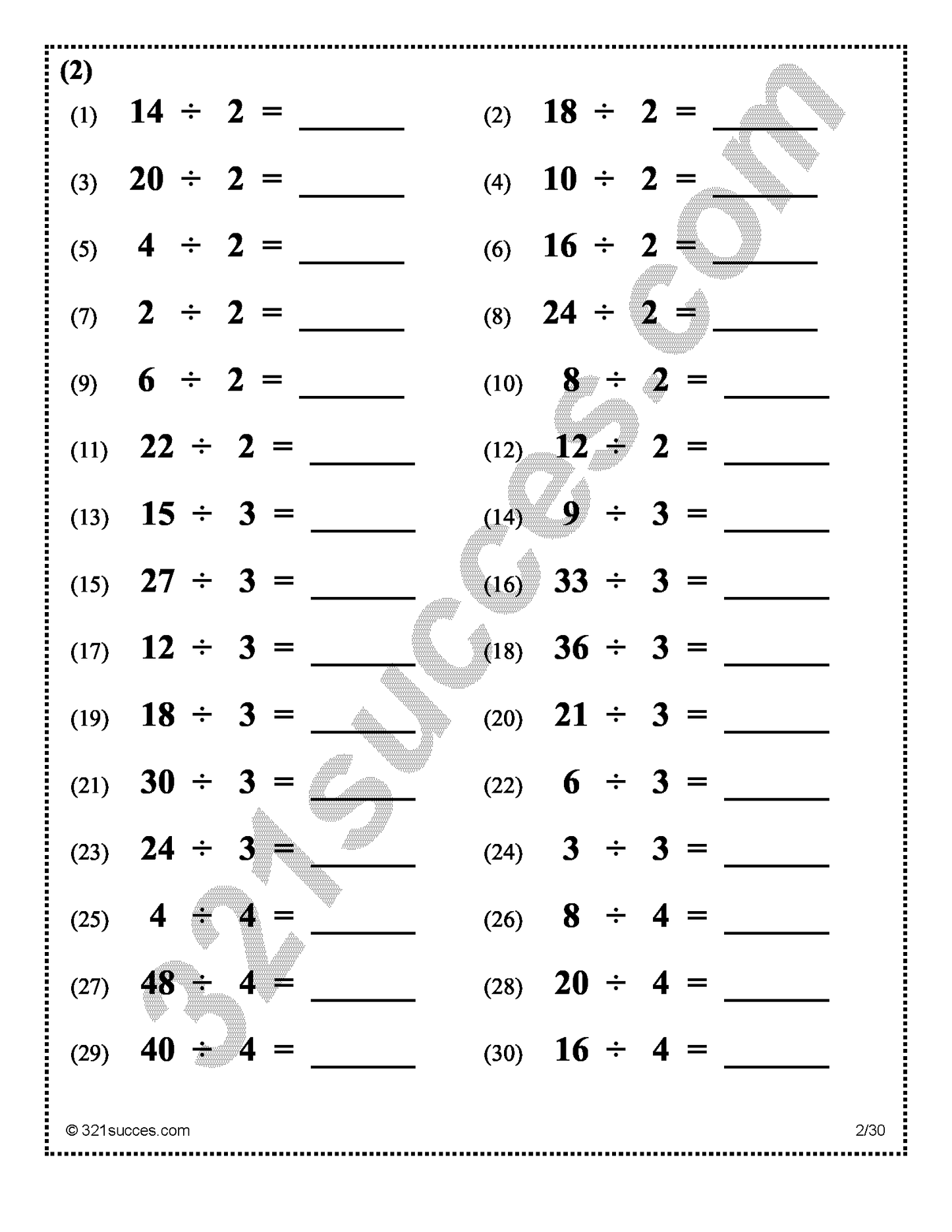 Learn the division tables