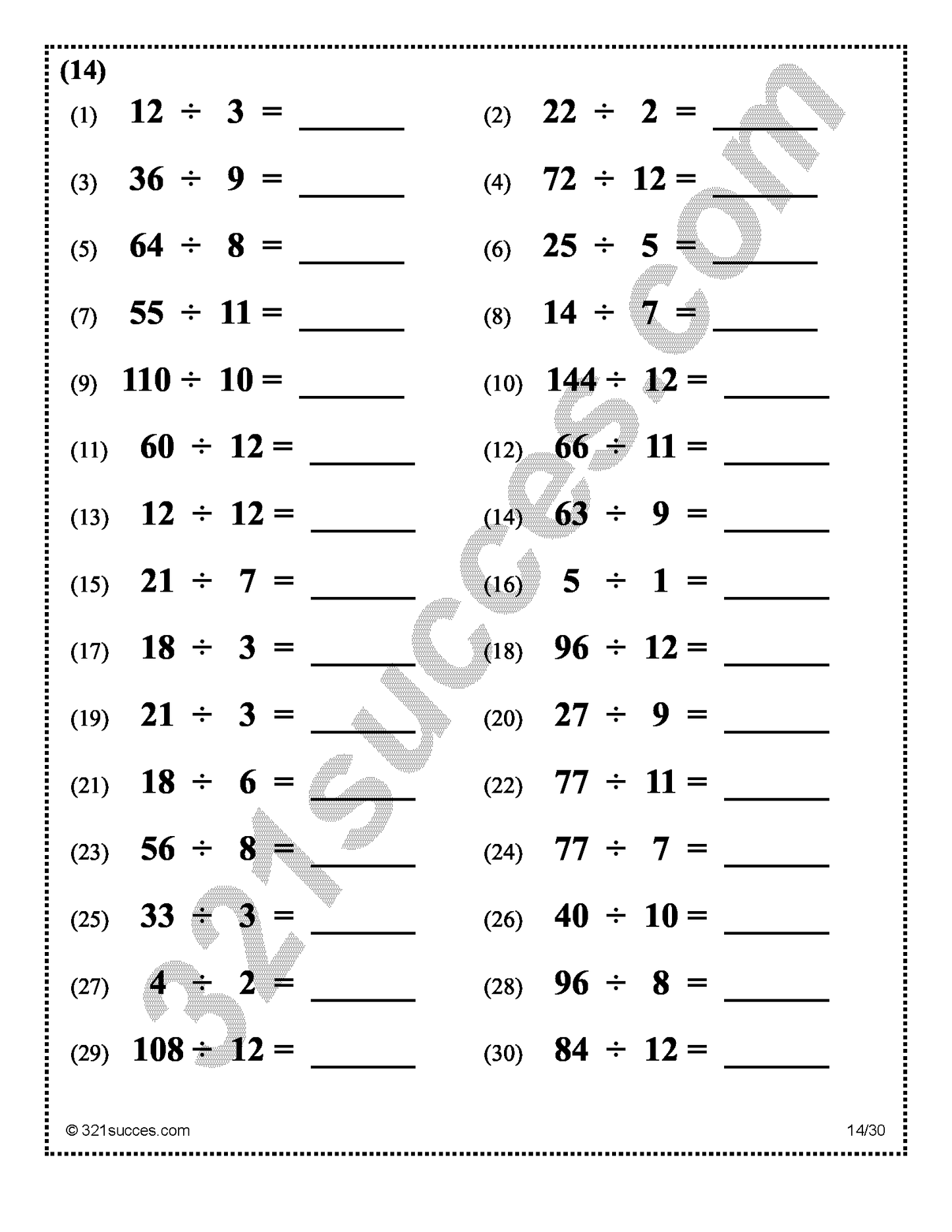 Learn the division tables