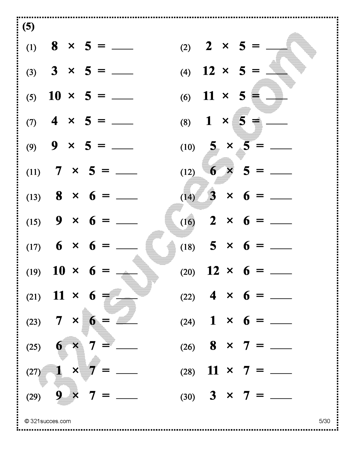 Multiplication tables